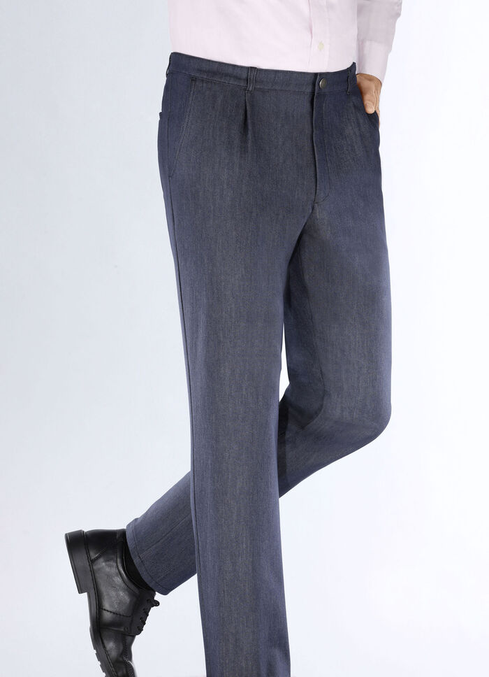 «Klaus Modelle»-Edeljeans mit Bundfalten in 2 Farben BLAU