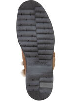 Waldläufer Schnür-Stiefelette mit kuscheligem Kragen aus Lammfell BRAUN