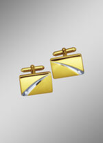 Manschettenkn&ouml;pfe mit Weissgoldrille 