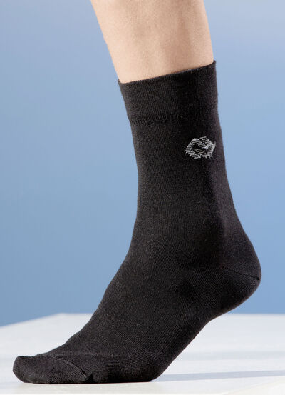 Fünferpack Socken, Schaft und Bund extra weit, mit Wolle 