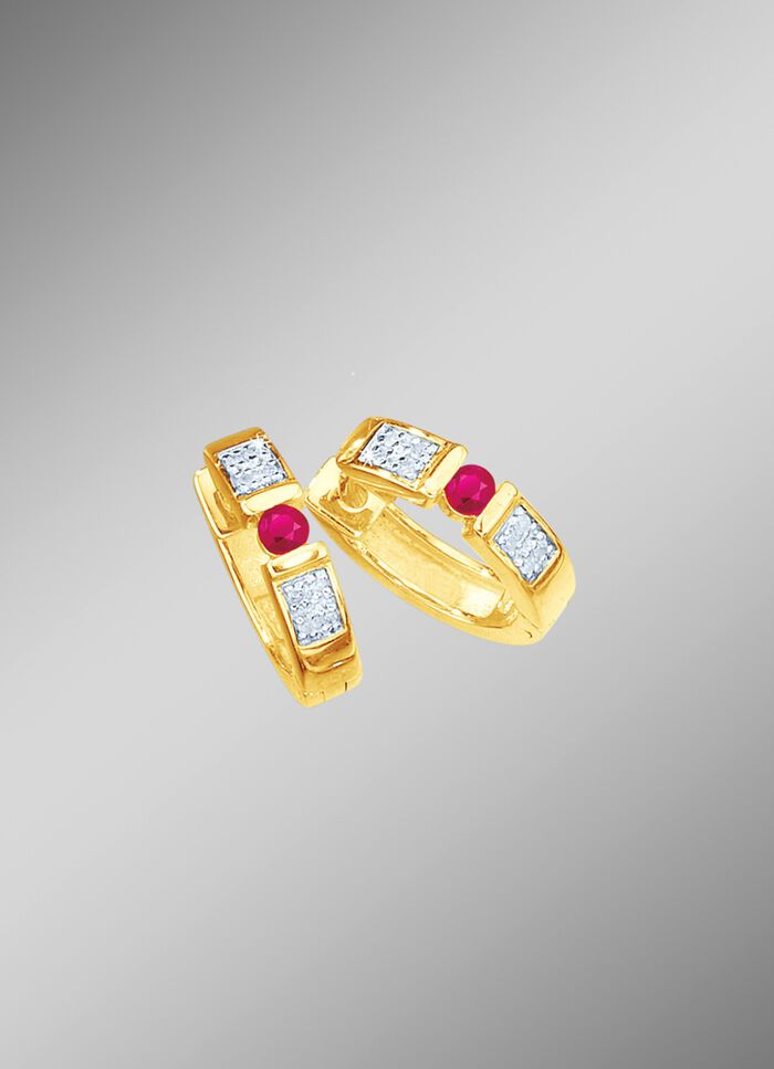 Klappcreolen mit Rubin und Diamanten 