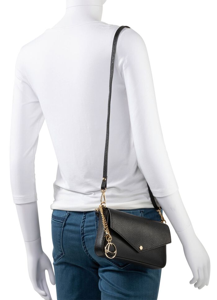 Laurina Mini-Tasche aus genarbtem Kalb-Nappaleder SCHWARZ