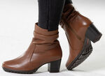 ELENA EDEN, modische Damen-Stiefeletten, Weite G, mit herausnehmbarem Fussbett COGNAC