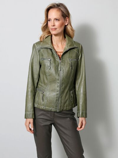 Jacke aus Lederimitat 