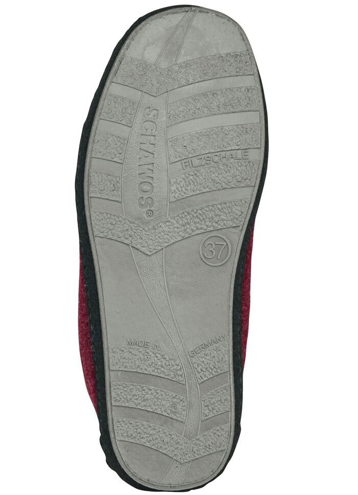 Atmungsaktive Damen-Hausschuhe, mit Reissverschluss BORDEAUX-SCHWARZ