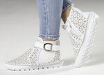 Gemini, sommerliche Damen-Stiefeletten, Weite G, mit herausnehmbarem Fussbett WEISS