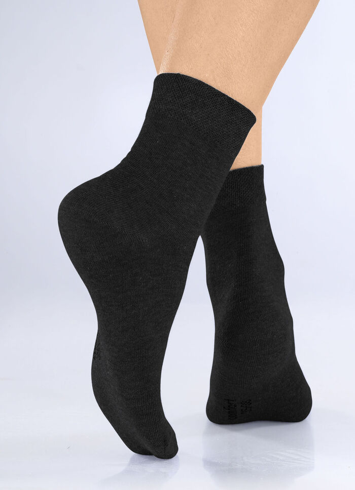 Fünferpack Socken mit extraweichem Komfortbund 3X ANTHRAZIT MELIERT, 2X SCHWARZ