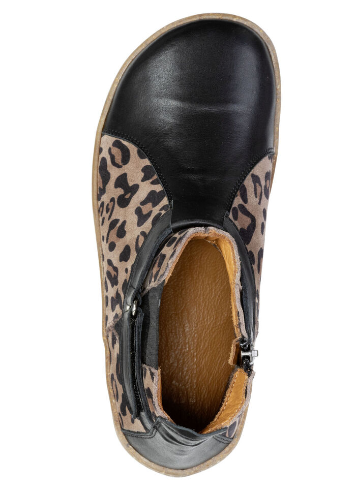 Gemini, trendige Damen-Barfußschuhe, Weite G, mit herausnehmbarem Fussbett SCHWARZ-TAUPE