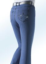 Jeans verziert mit funkelnden Strasssteinen JEANSBLAU