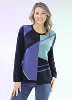 Pullover mit Jacquard-Dessin MARINE-ROYALBLAU-JADEGRÜN