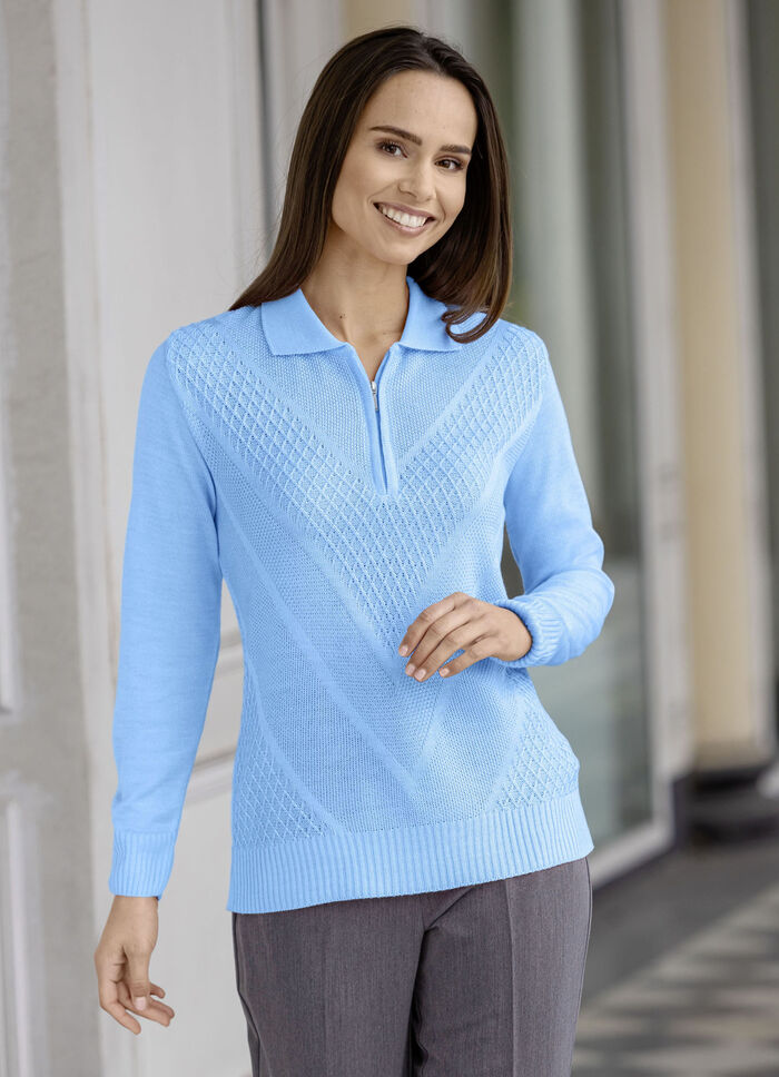 Pullover mit dezentem Glanz HELLBLAU