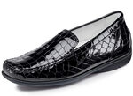 Waldläufer, stilvolle Damen-Slipper, Weite H, mit herausnehmbarem Fussbett SCHWARZ