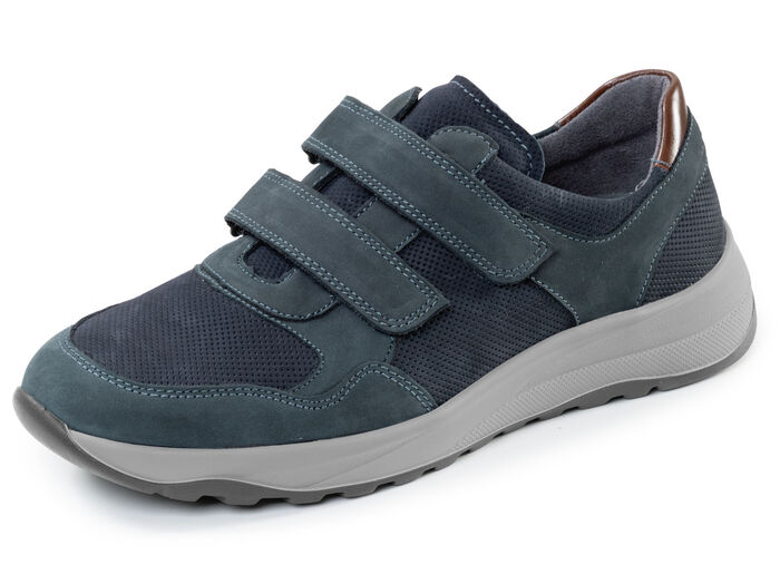 Waldläufer, bequeme Herren-Slipper, Weite K, mit herausnehmbarem Fussbett MARINE