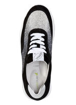 Waldläufer Sneaker mit farbverlaufenden, funkelnden Glitzersteinchen SCHWARZ-SILBER