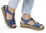 Andrea Conti Stegspangen-Sandale aus Rind-Nappaleder JEANS