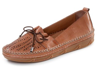 ELENA EDEN, sommerliche Damen-Slipper, Weite G, aus Leder 