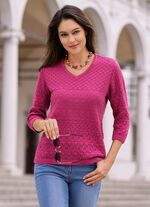 Pullover in Mustermix FUCHSIA