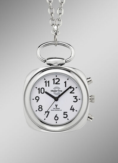 Funk-Anhängeruhr mit sprechender Zeitansage auf Knopfdruck 