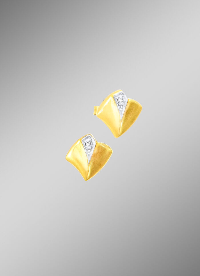 Schicke Ohrstecker in Bicolor mit Diamanten 