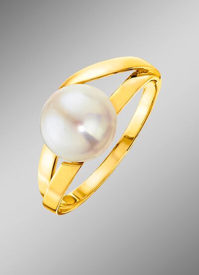 Damenring mit S&uuml;sswasser-Zuchtperlen-Bouton 