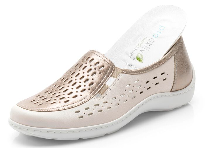 Waldl&auml;ufer, sommerliche Damen-Slipper, Weite H, mit herausnehmbarem Fussbett 