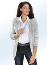 Strickjacke in superfeiner Qualität mit Alpaka GRAU MELIERT
