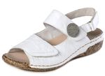 Rieker, bequeme Damen-Sandalen, Weite H, mit herausnehmbarem Fussbett WEISS