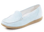 Waldläufer, bequeme Damen-Slipper, Weite H, mit herausnehmbarem Fussbett BLEU