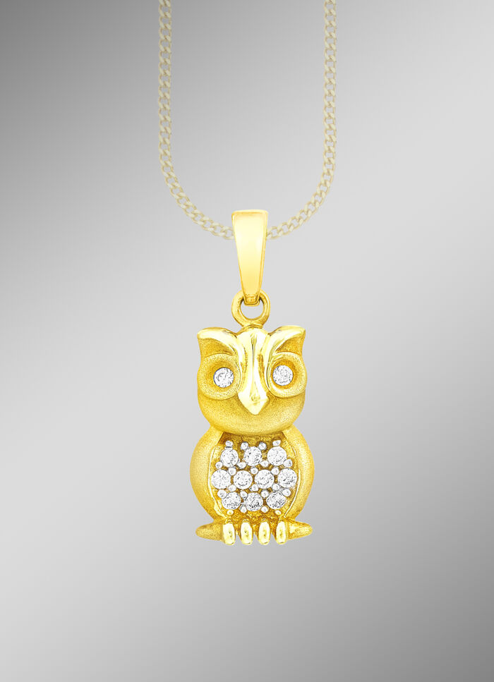 S&uuml;sser Eulen-Anh&auml;nger mit Zirkonia 