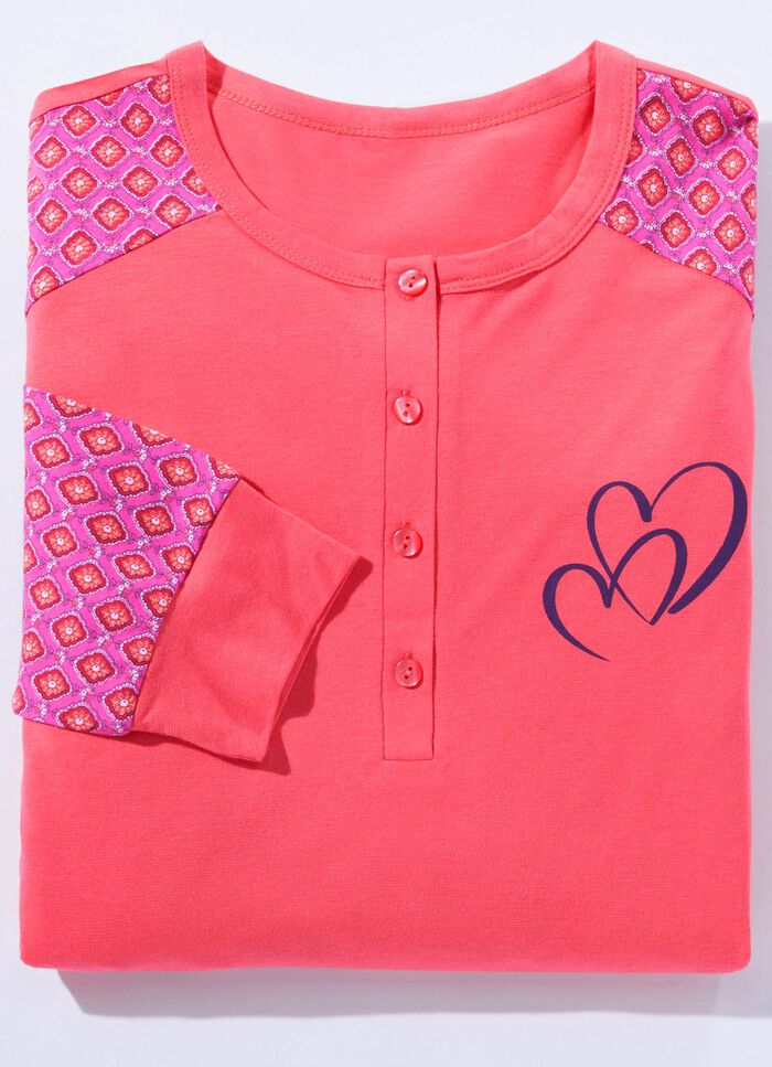 Zweierpack Nachthemden mit seitlichem Schlitz und Knopfleiste 