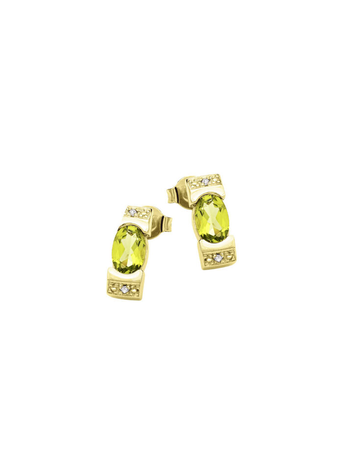 Frische trifft Eleganz – Ohrstecker mit Peridot und Diamanten 