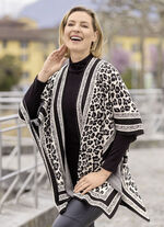 Poncho in Jacquard-Dessin 
