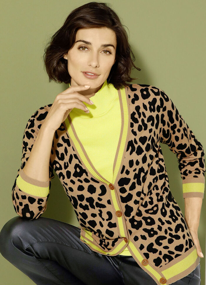 Strickjacke mit Tierfell-Optik 