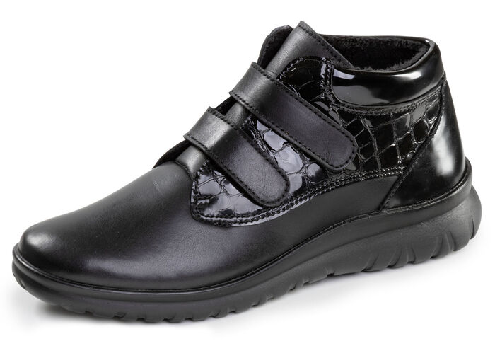 ELENA EDEN, gefütterte Damen-Boots, Winterschuhe, Weite G, mit herausnehmbarem Fussbett SCHWARZ
