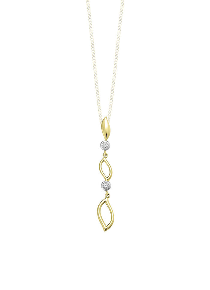 Eleganz in Bicolor: Anhänger mit synth. Zirkonia 