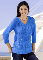 Pullover in Mustermix AZURBLAU