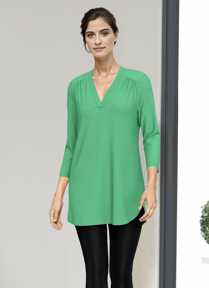 Shirt-Tunika mit V-Ausschnitt GRÜN