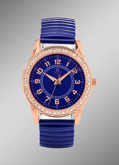 Moderne Quartz-Damenuhr mit Metallgeh&auml;use 