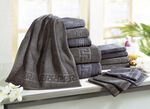 Frottierserie mit Mäander-Jacquard-Struktur ANTHRAZIT