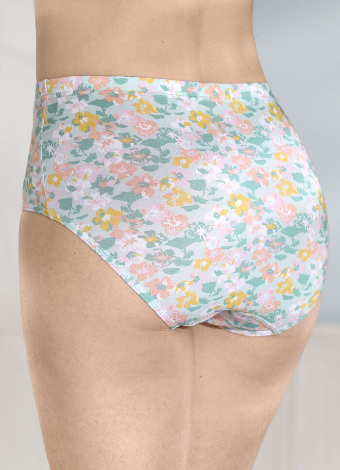 Viererpack Slips mit buntem Floraldessin 