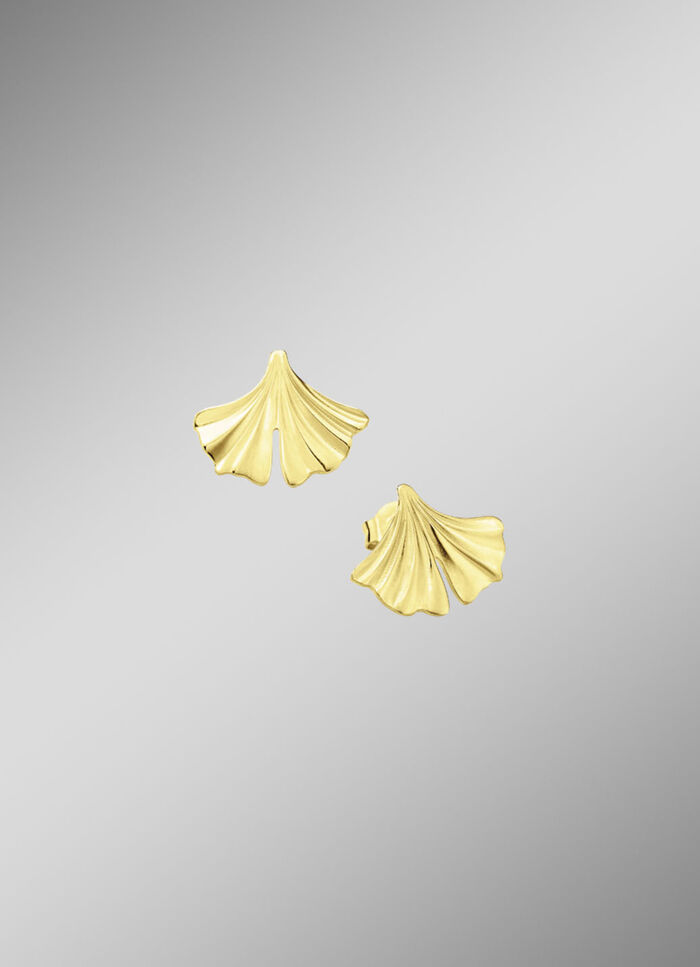 Nat&uuml;rliche Eleganz: Ohrstecker Ginkgoblatt 