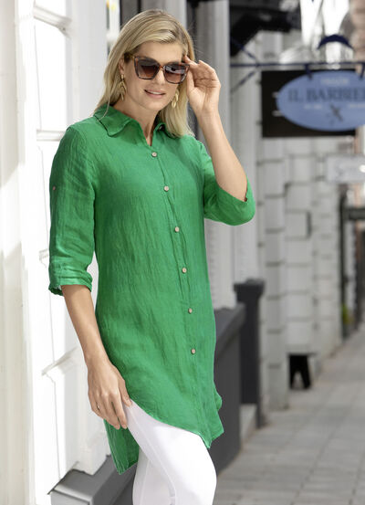 Longbluse aus Leinen  Longbluse aus Leinen