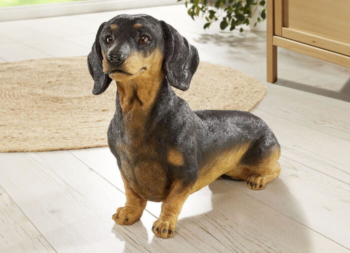 Dackel aus hochwertigem Polyresin 