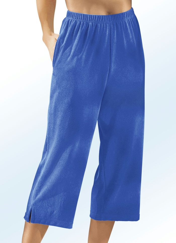 Frottier-Hose in Capriform AZURBLAU