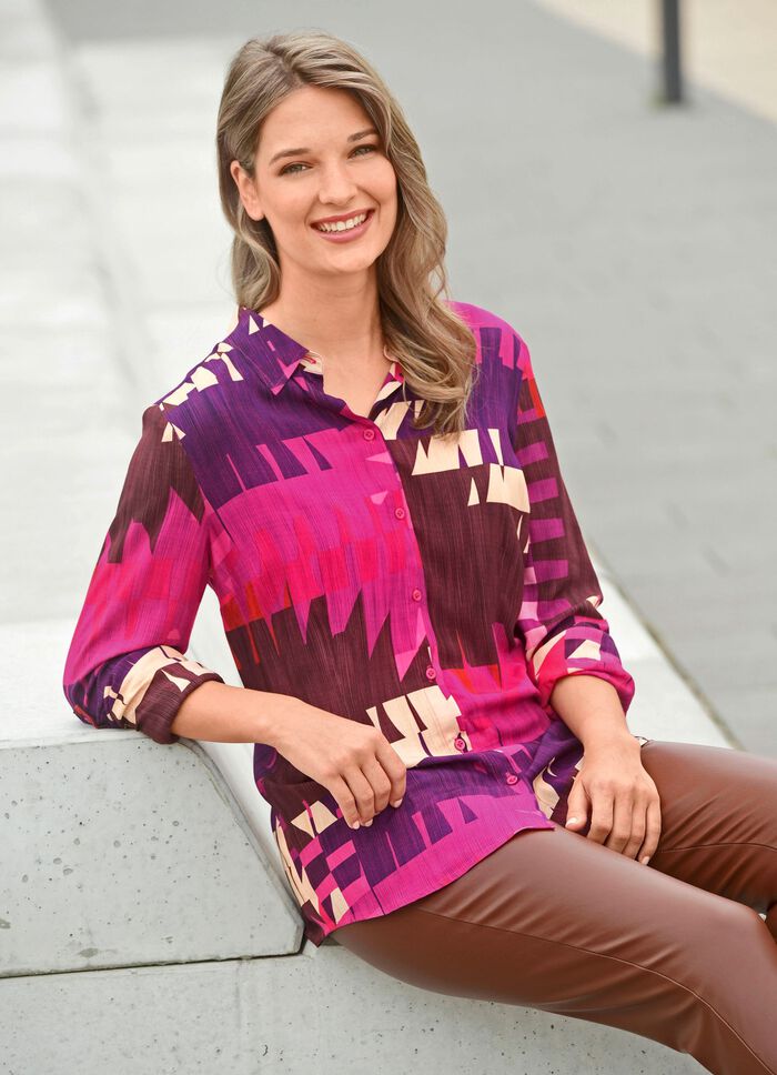 Bluse mit farbbrillantem Druck 
