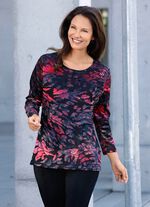 Shirt mit unterlegtem, schwarzem Abschluss 