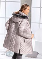 Kurzmantel mit abnehmbarem Kunstpelz-Besatz CAPPUCCINO