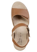 ELENA EDEN, bequeme Damen-Sandaletten, Weite H, mit herausnehmbarem Fussbett COGNAC