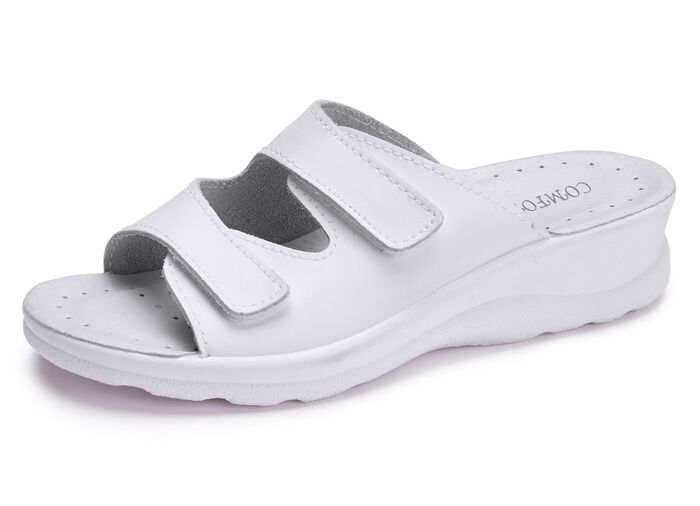 Zweierpack klassische Damen-Pantoletten, Weite H, mit Klettverschluss 