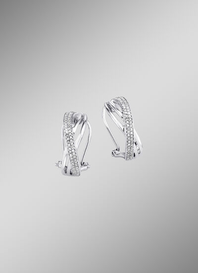 Funkelnde Clipstecker aus Weissgold mit 114 Diamanten 